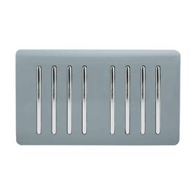ART-SS88CG  8 Gang 2 Way 10 Amp Rocker Twin Plate Cool Grey